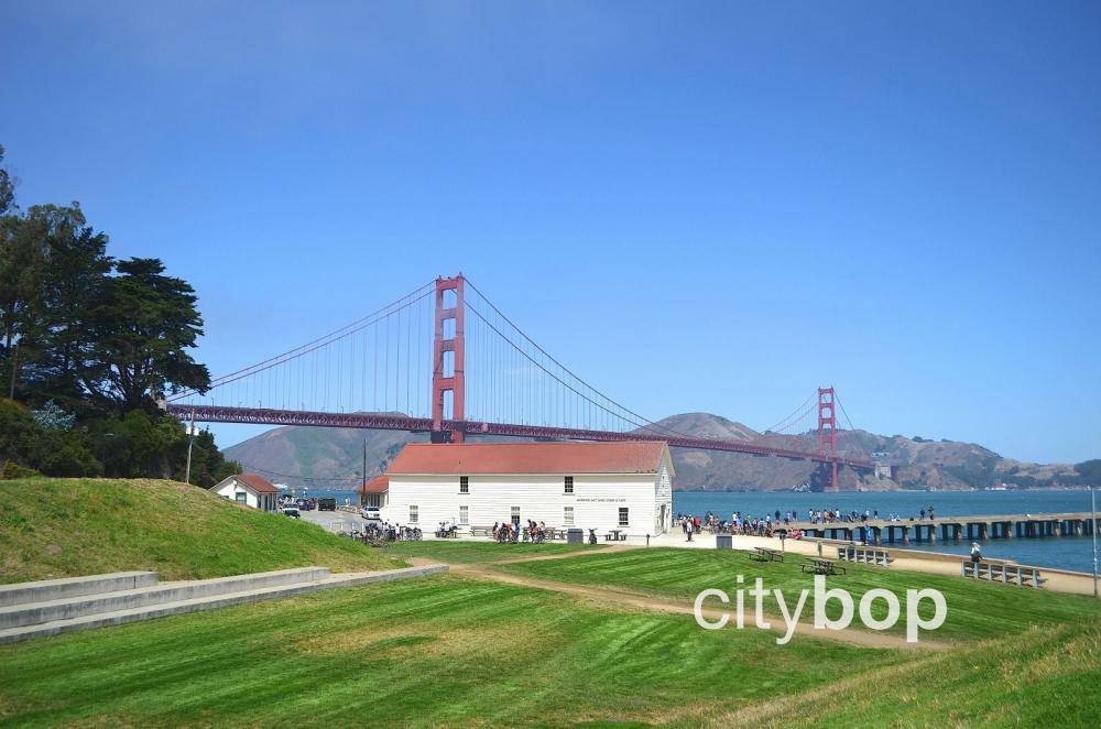 Crissy Field with views of Golden Gate Bridge