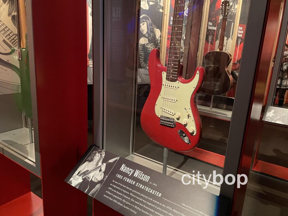 Nancy Wilson's guitar on display, at Museum of Pop Culture, Seattle.